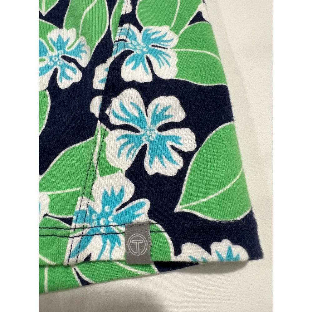 Talbots T by Talbots Top Womens MP Blue Green Floral Strappy Back Activewear E02 - Picture 14 of 14